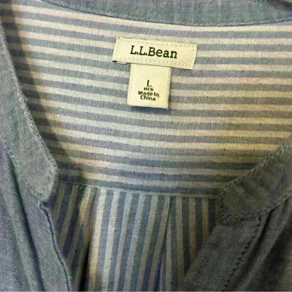 Chambray LLBean cotton shirt Large - Picture 3 of 6